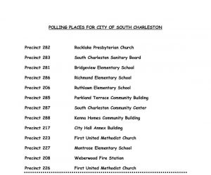 City of South Charleston Polling Sites